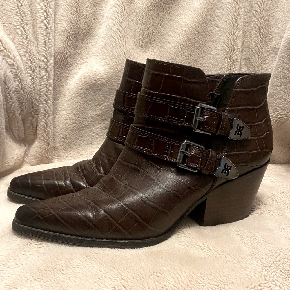 Sam Edelman Women's Windsor Western Ankle Boots - Brown - 10